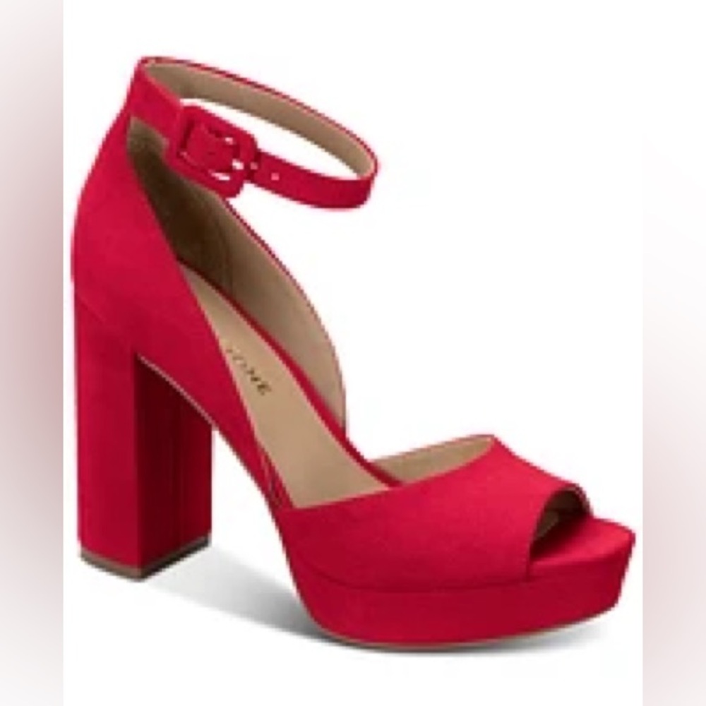 Sun + Stone Women's Reemaa Peep Toe Block Heel Platform Sandals size 8M